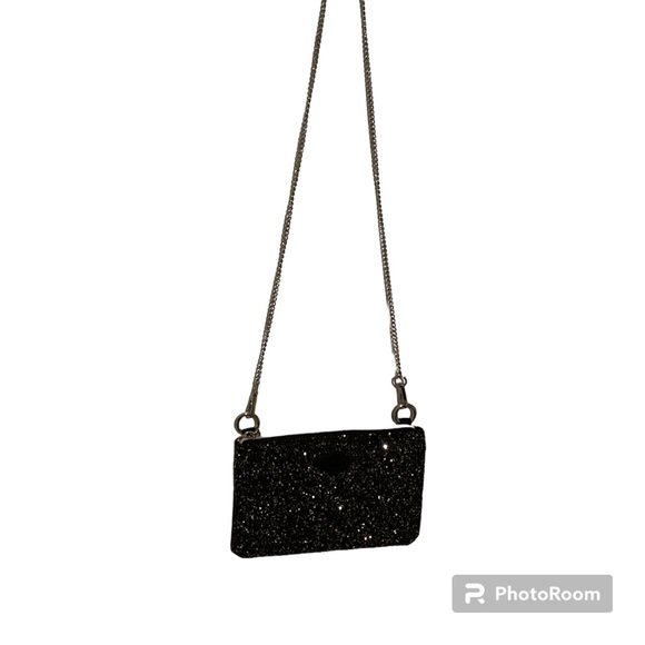 Black Glitter Clutch w/ Chain - NWOT - Picture 3 of 7